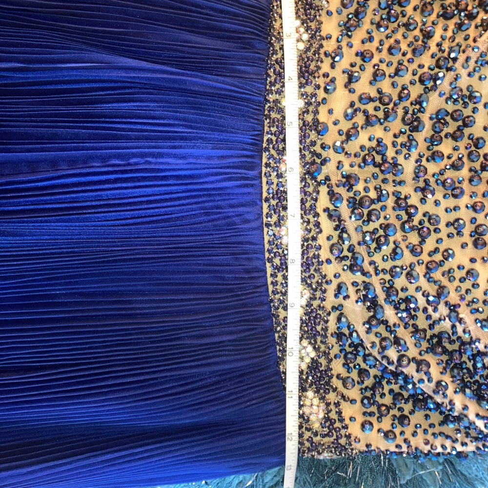 Prom dress - Sherri Hill Elegant Royal Blue and Gold beaded Women's Dress - Picture 6 of 13